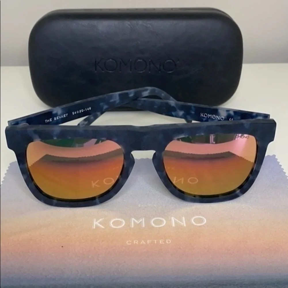 Komono Bennet Matte Indigo Demi Sunglasses blue